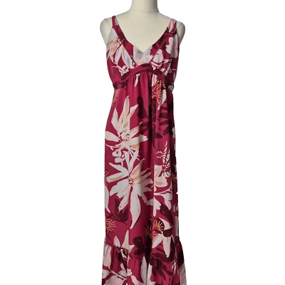 Sussan Dress Womens Size 12 Pink Floral Maxi Dress Adjustable Lightweight Boho - image 1 of 4