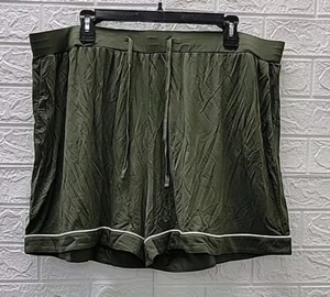 New Cozy Earth Bamboo Stretch Knit Classic Pajama Shorts Olive Size 2XLarge - Picture 1 of 7