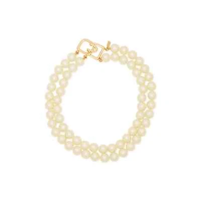 Kenneth Jay Lane, collar de perlas de vidrio de 12 mm de 2 filas Foto 1 de 4