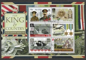 ISLE OF MAN FOR KING AND COUNTRY MIN SHEET POSTMARKED WITH GUM ONLY 6000 PRINTED - Picture 1 of 1