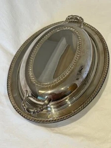 Silberteller Messing Servierschale mit Deckel, Wm.A. Rogers Artikel #141, Made in Canada - Bild 1 von 8