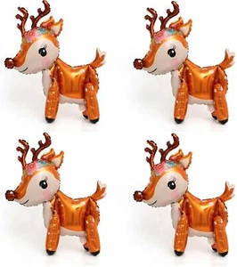 4x 3D Elk Foil Balloon Mylar Helium Balloon Birthday Santa Claus Christmas Party - Picture 1 of 6