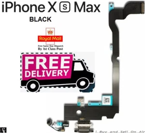For New BLACK iPhone XS Max Charging Port Flex Headphone Jack Mic Replacement - Picture 1 of 2