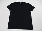 H&M Shirt Erwachsene Medium einfarbig schwarz Rundhalsausschnitt Stretch Freizeit Herren