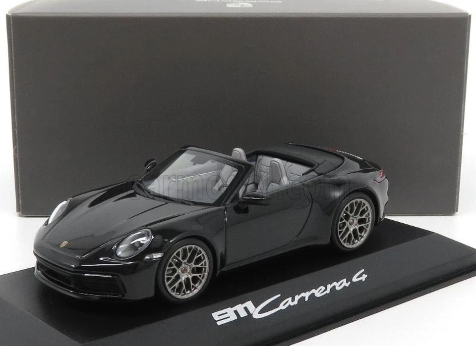 PORSCHE 911 TYP 992 CARRERA 4 CABRIOLET 2019 BLACK MINICHAMPS WAP0201770K 1:43 - Photo 1/3