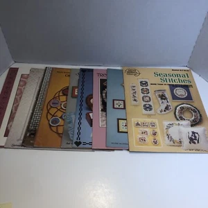 12 Assorted Cross Stitch Pattern Books Lot Baskets Home Special People Tiles - Picture 1 of 17