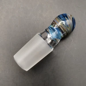 Multicolor Swirl 18mm Glass Male Ground Joint Stopper Cap - Picture 1 of 5