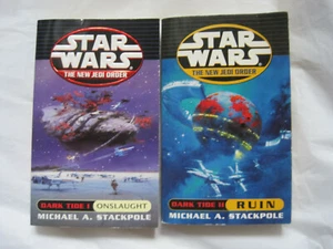 Lot 2~Complete Star Wars New Jedi Order Dark Tide~Onslaught Ruin-Stackpole~LBDP7 - Picture 1 of 4
