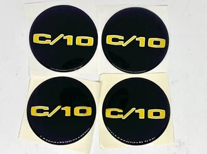 4 x 75mm Diam. Chev C/10 Logos Suit Wheel Centre Caps UV Resistant Glazed Finish - Picture 1 of 1