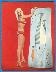 large vintage mechanical print color photo sexy movie star Jayne Mansfield 1955 - Picture 1 of 2