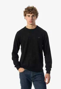 SUN68 Pullover girocollo lana merinos Sweater K41101 ROUND SOLID NERA MAGLIA - Bild 1 von 5