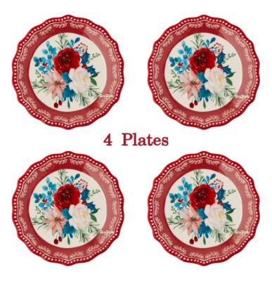 The Pioneer Woman ~ Wishful Winter ~ Rosa Roja ~ Aperitivo 4 Platos ~ ¡Nuevo! Foto 1 de 4