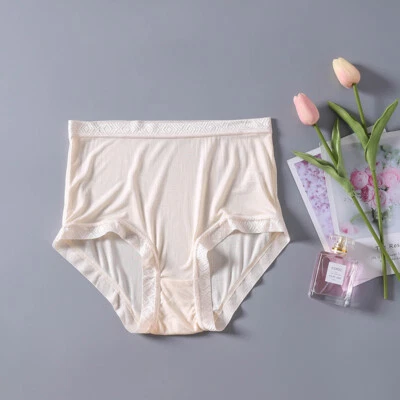 Bragas de cintura alta 100 % seda morera para mujer - calzoncillos de seda suaves transpirables Foto 1 de 4