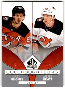 2022-23 SP Authentic Collaborations Jack Hughes/Jesper Bratt #C-6 - Picture 1 of 2
