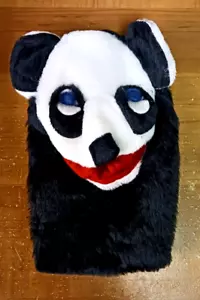 Hand Puppet Panda Bear Red White Black USA Play Imagination Sheram Unisex New - Picture 1 of 2