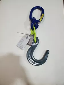 2' GR100 Lifting Chain with Master Link and Foundry Hook SOF 5/8" - Picture 1 of 4