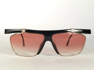 VINTAGE CHRISTIAN DIOR 2555 BLACK SHIELD WRAP AROUND SUNGLASSES 80'S GERMANY - Picture 1 of 4