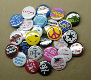 Build Your Own 25 Button Set 1.25" FREE US SHIPPING Pins Pinbacks Choose a Set - Picture 1 of 13