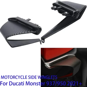 2xMotorcycle Spoiler Aero Side Wings Carbon Fiber For DUCATI Monster 937 SP 2021 - Picture 1 of 7