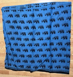 Abito ELEFANTE blu etnico khadi cotone abbigliamento artigianale drappeggio CUCITO tessuto BTY - Foto 1 di 7