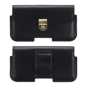 Phone Belt Holder for 4.7" Phone Horizontal Leather Black - Photo 1 sur 7