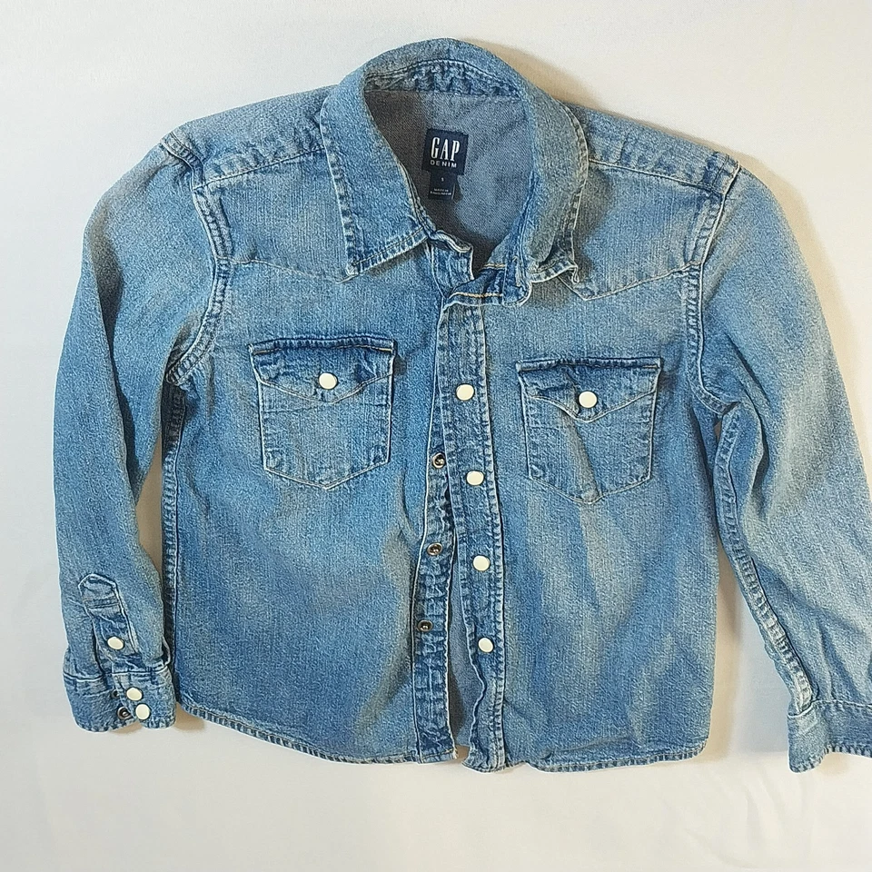 Chaqueta vaquera GAP para niños talla S (6-7) azul manga larga estilo occidental Foto 1 de 4