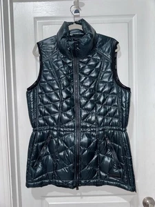 Chaleco acolchado Calvin Klein Performance Puffer Plus 1X verde oscuro cremallera completa plumón de pato - Imagen 1 de 16