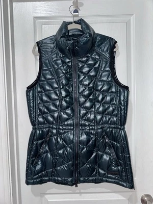 Chaleco acolchado Calvin Klein Performance Puffer Plus 1X verde oscuro cremallera completa plumón de pato Foto 1 de 4