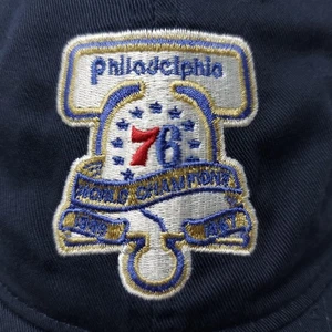 PHILADELPHIA 76ERS BLUE 1966 CHAMPIONSHIP ADIDAS STRAPBACK ADULT HAT CAP - Picture 1 of 10