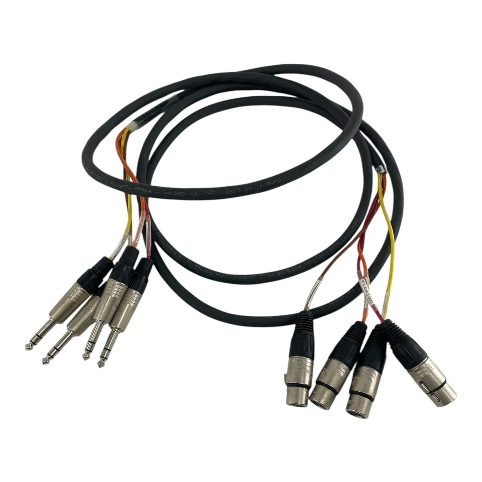 Belden 4 Channel Male 1/4" Phone to 3-Pin Neutrik XLR Female Snake Cable 9' - Image 1 of 4