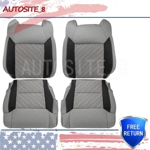 Cubierta de asiento de tela gris/negro para conductor pasajero Toyota Tundra 2014 a 2021 - Imagen 1 de 3