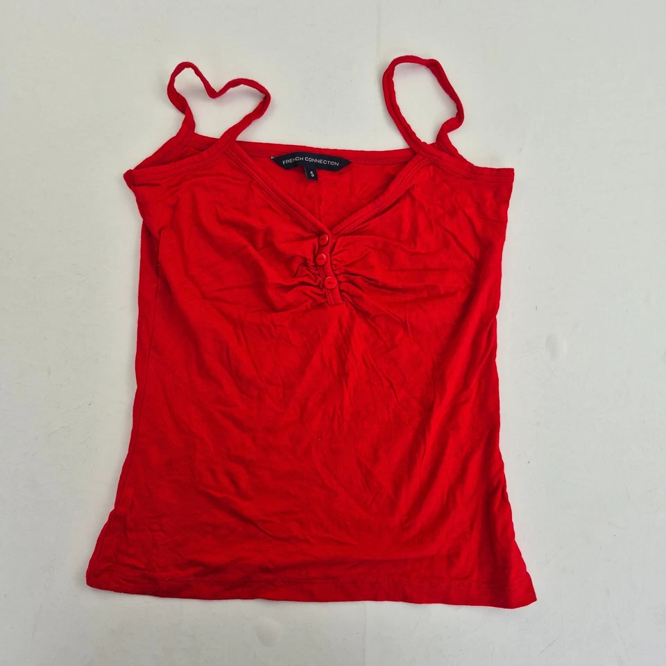 FRENCH CONNECTION Tank Top Small Red Women's Viscose Stretch Camisole - Image 1 of 4