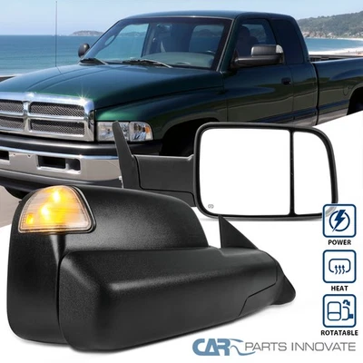 Fits 1998-2001 Ram 1500 1998-2002 2500 3500 Power Heated Tow Mirrors+LED Signal Foto 1 de 4