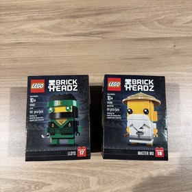 LEGO BRICKHEADZ Ninjago: Lloyd (41487) and Master Wu (41488) NEW SEALED RETIRED