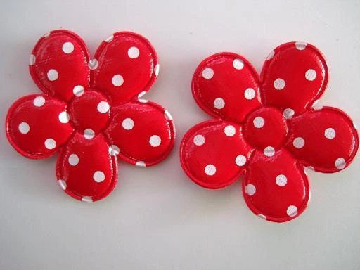 40 GRANDES 2" Flor PVC Apliques/Lunares/Costura/Adorno/Arco H376-Elige Color Foto 1 de 1
