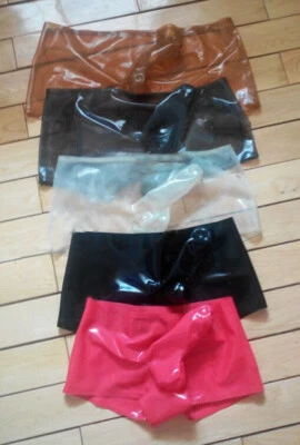 924 men latex boxer with penis sheath handmade latex underwear - Image 1 of 3