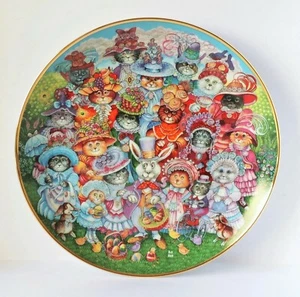 Franklin Mint Collector Plate Cat Easter Purrade Heirloom Ltd Edition B. Bell - Picture 1 of 10