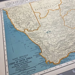 1940's South Africa Bechuanaland Basutoland atlas Map Vintage Mozambique - Picture 1 of 11