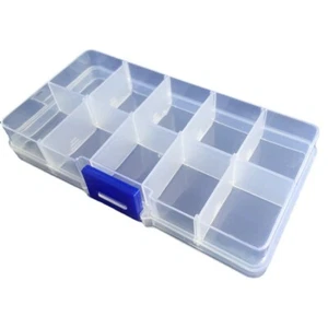 Storage Case Transparent Plastic Holder Box with Ten Compartments NEW - Picture 1 of 5