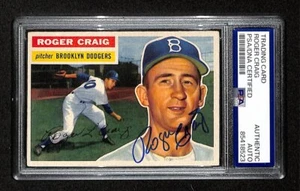 Roger Craig Signed/Auto 1956 Topps Card #63 Brooklyn Dodgers PSA/DNA 194853 - Picture 1 of 2