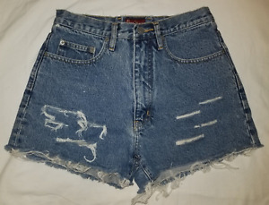 Vintage PEPE Cut off Blue Jean Denim High Waist Shorts Size 29 100% cotton pants