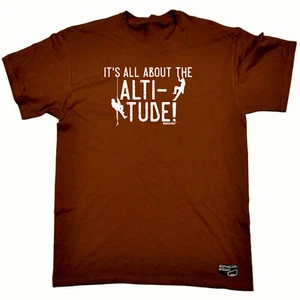 Rock Climbing Aa It All About The Altitude - Mens Funny Novelty T-Shirt Tshirts - Picture 1 of 10