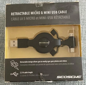 NIB Scosche Compact Cable Micro-USB and Mini-USB for Digital Cameras-New - Picture 1 of 2