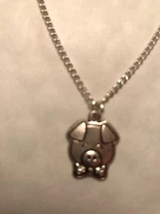 ❤️ Lindo Cerdo Cerdije Tibetano Dije en Plateado 18"" Collar Cadena Regalo - Imagen 1 de 5