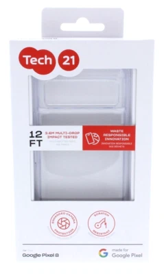 Tech21 EvoClear Series Case for Google Pixel 8 - Clear New - Image 1 of 2