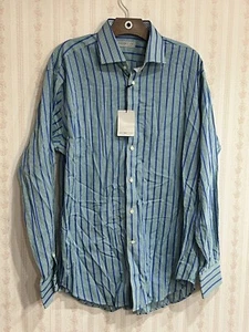 NWT Jack Stone by Thomas Dean Button up Shirt Men’s Size L Blue Striped - Picture 1 of 7