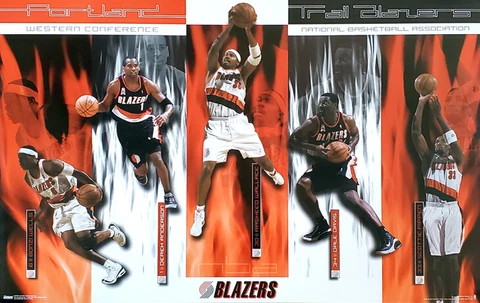 Portland Trailblazers RED HOT 2002 22x34 POSTER - Rasheed Wallace Scottie Pippen Cover