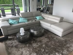 Ewald Schillig Courage Leder Sofa Creme Ecksofa Couch Funktion