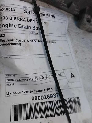2008 GMC Sierra Denali Engine Control Module ECM OEM 12612384 114K Miles Foto 1 de 4