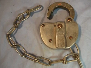 Vintage 1967 AT & SF RR Vorhängeschloss & Chain Slaymaker, Lancaster PA ohne Schlüssel - Bild 1 von 11